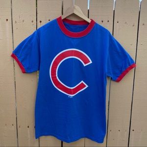 Vintage 80s Chicago Cubs Ringer Shirt Big Logo